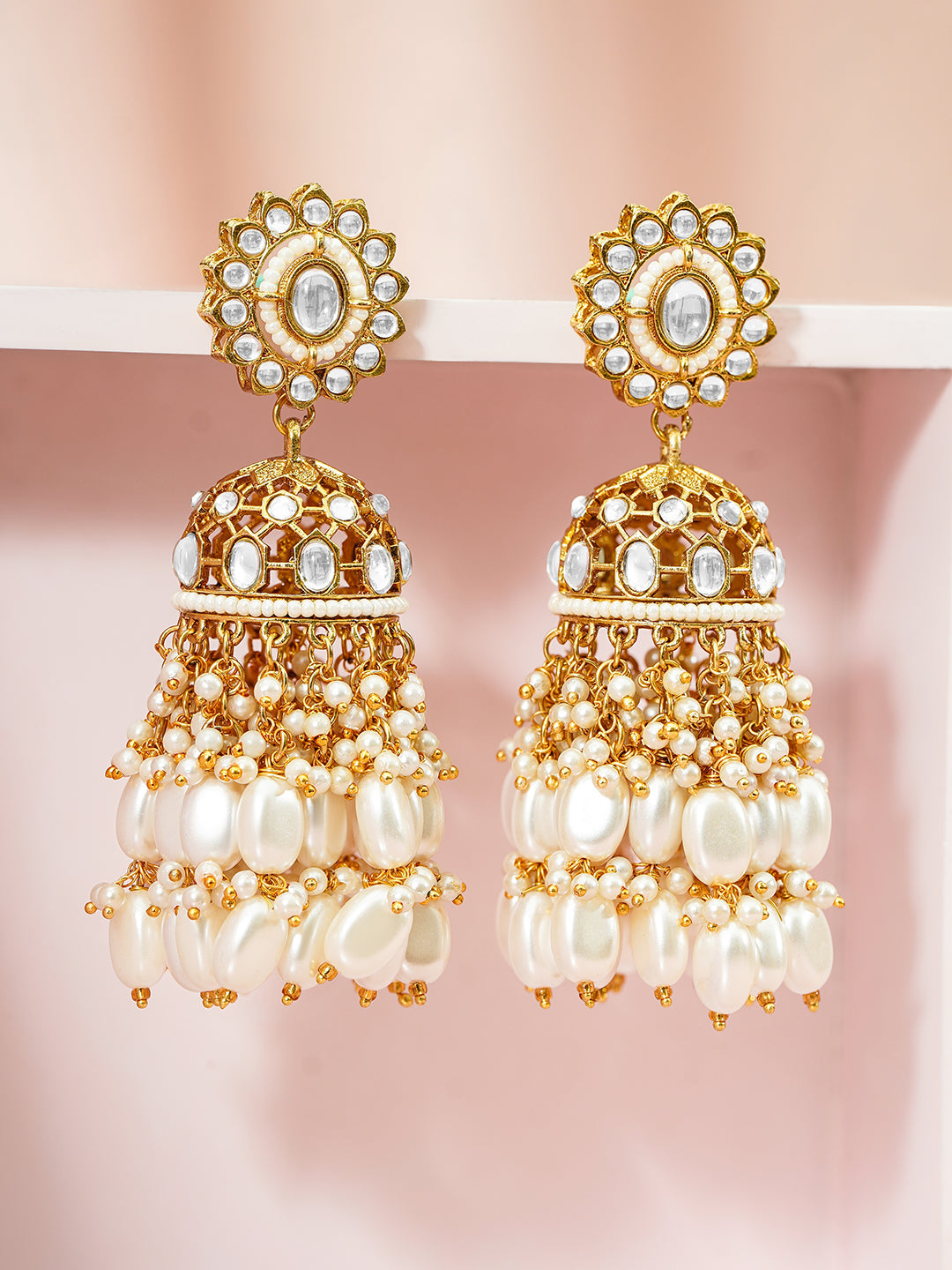 Refined Ivory Tone Jhumka フリーサイズ