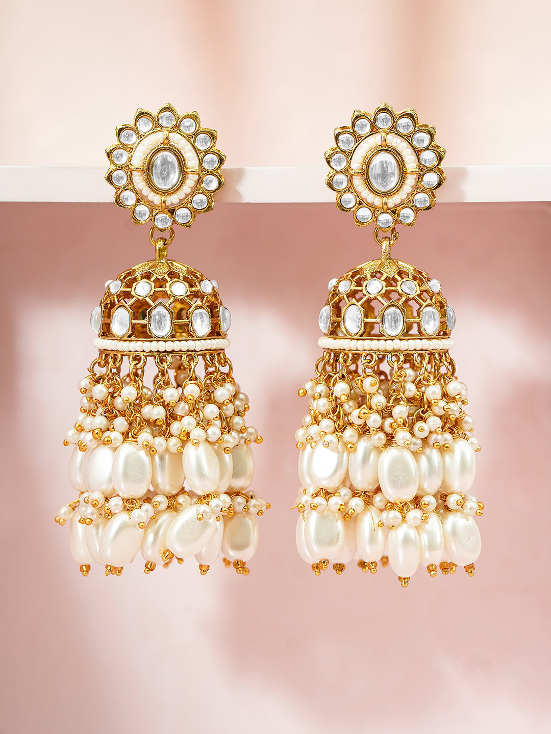 Refined Ivory Tone Jhumka フリーサイズ