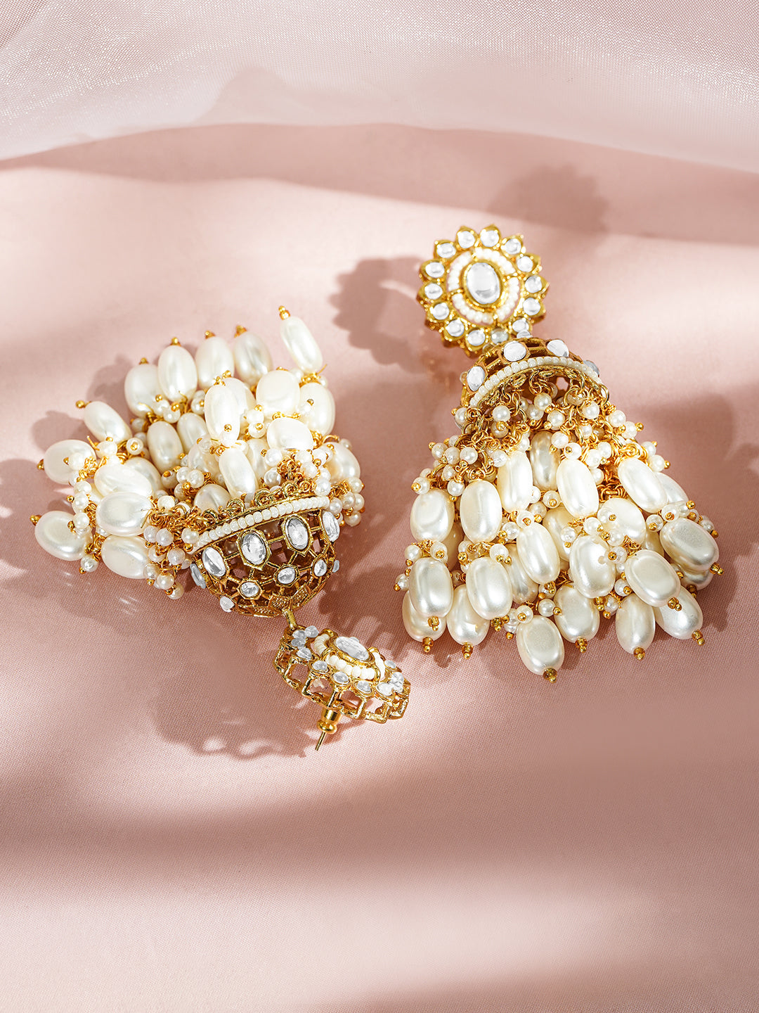 Refined Ivory Tone Jhumka フリーサイズ