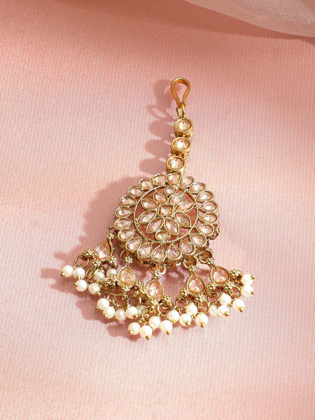 Golden Glam Kaan Phool Jhumka Earrings フリーサイズ