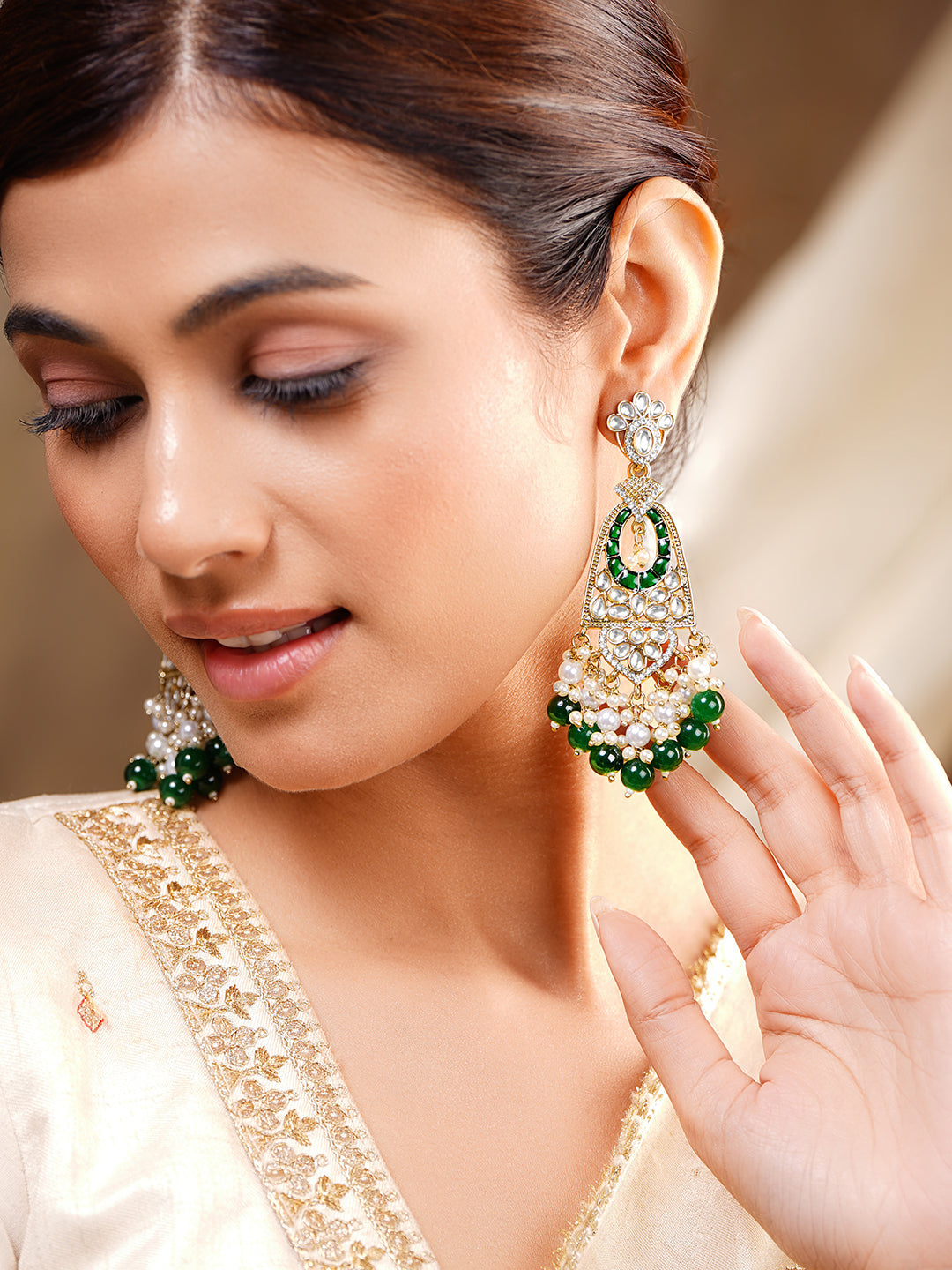 Emerald Dreams Chandelier Earrings Length - 9.5 cm