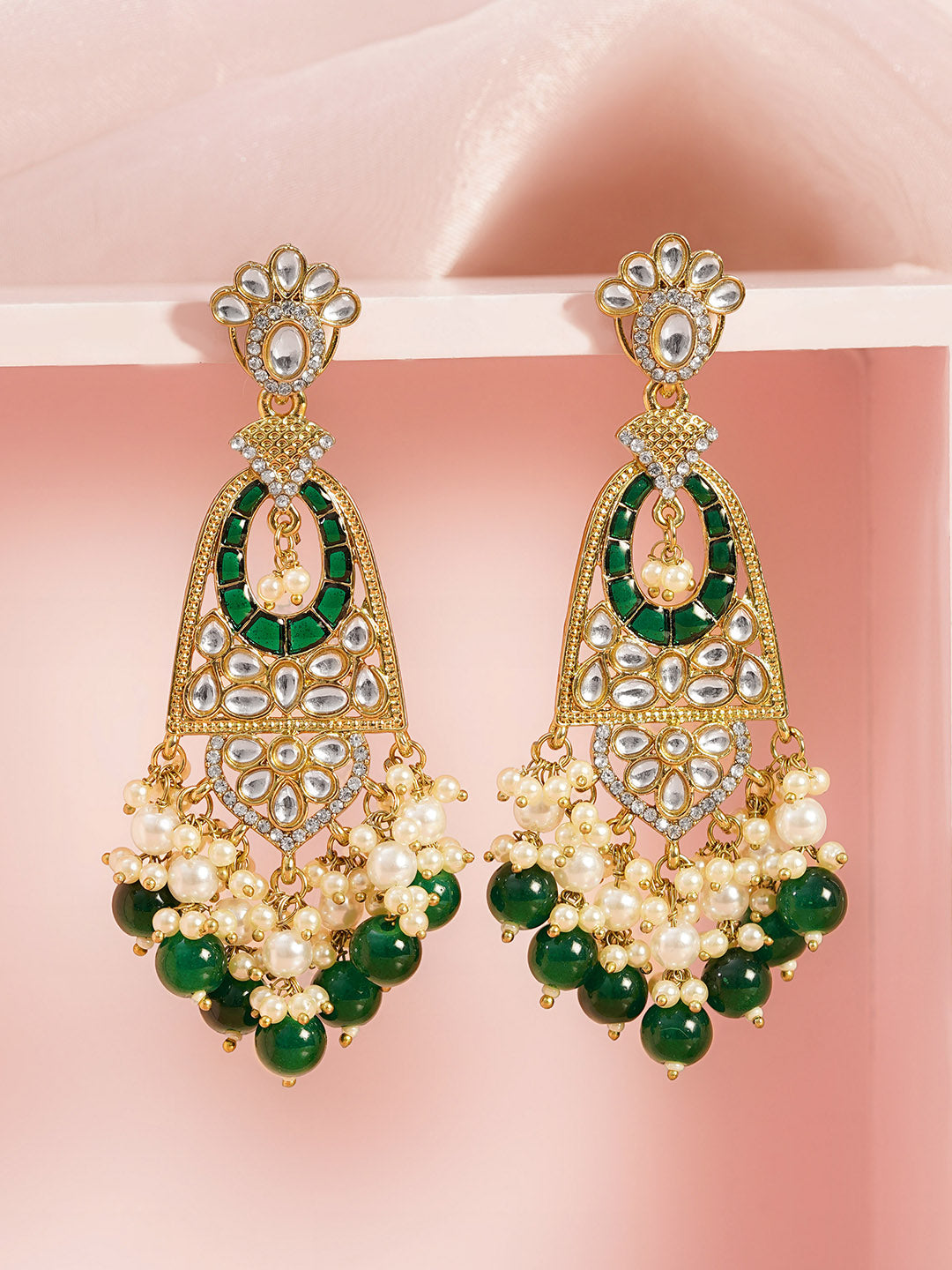 Emerald Dreams Chandelier Earrings Length - 9.5 cm