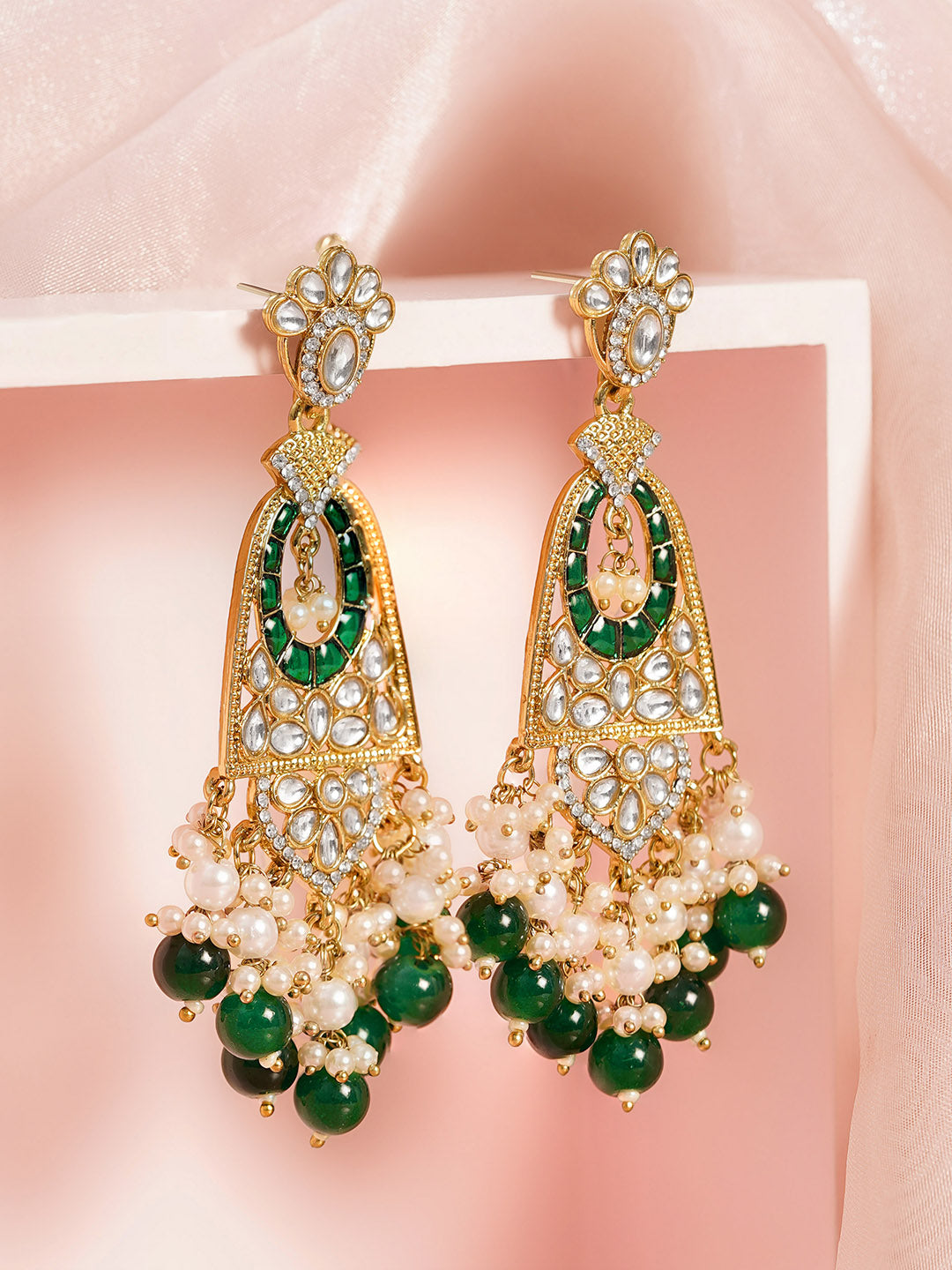 Emerald Dreams Chandelier Earrings Length - 9.5 cm