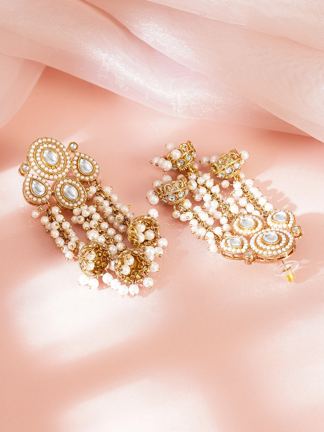 Kundan Multiple Pearl Bead Chains Chandelier フリーサイズ