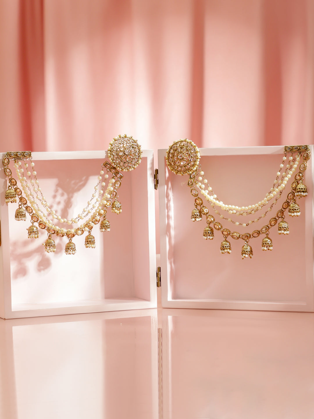 Whispers of Royalty Kundan Pearl Kaan Chain フリーサイズ