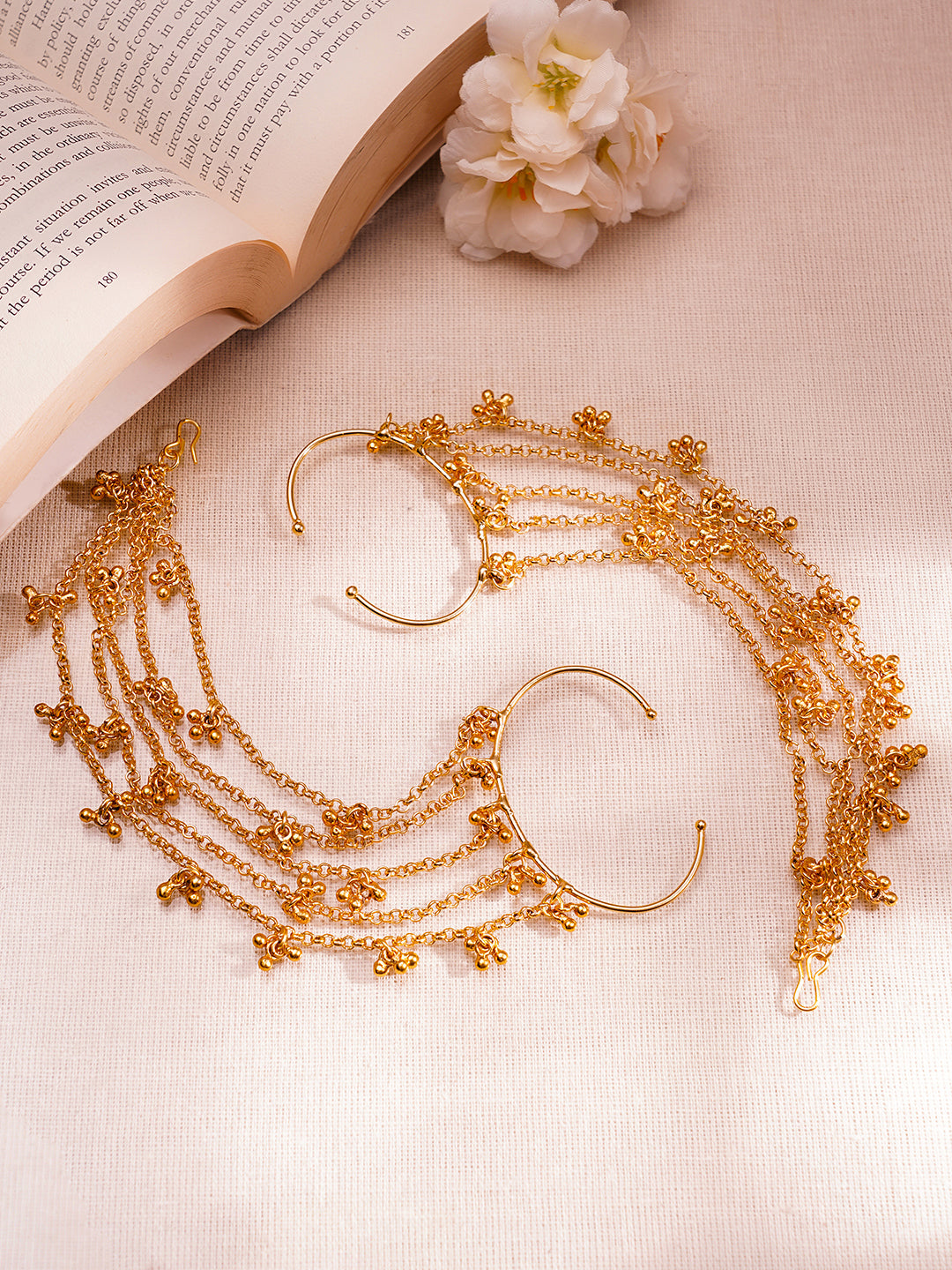 Golden Ghungroo Kaan Chain Earrings フリーサイズ