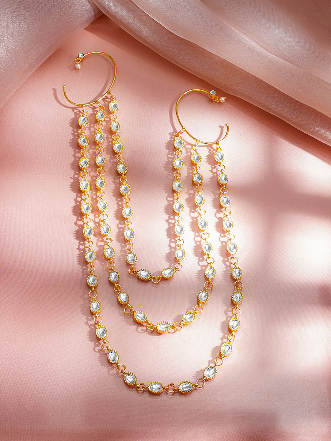 Royal Kundan Drape Hair Chain Accessory Length - 25 cm