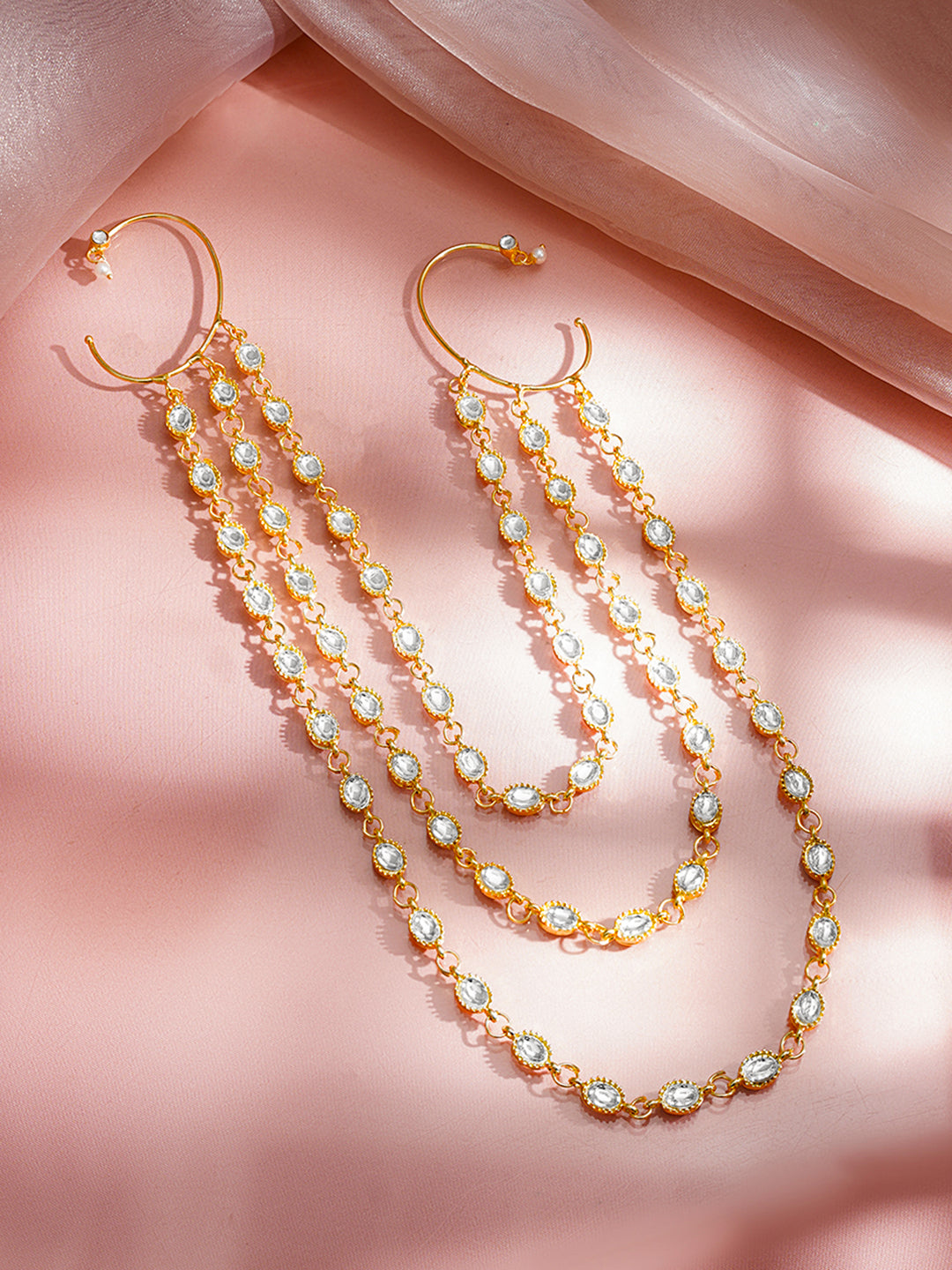 Royal Kundan Drape Hair Chain Accessory Length - 25 cm