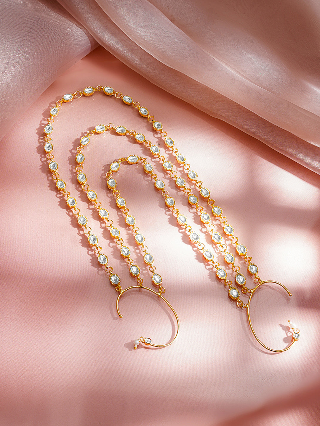 Royal Kundan Drape Hair Chain Accessory Length - 25 cm
