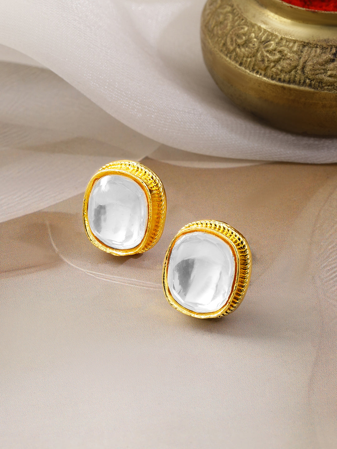 Classic Framed Kundan Studs フリーサイズ