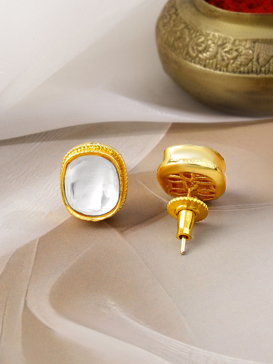 Classic Framed Kundan Studs フリーサイズ