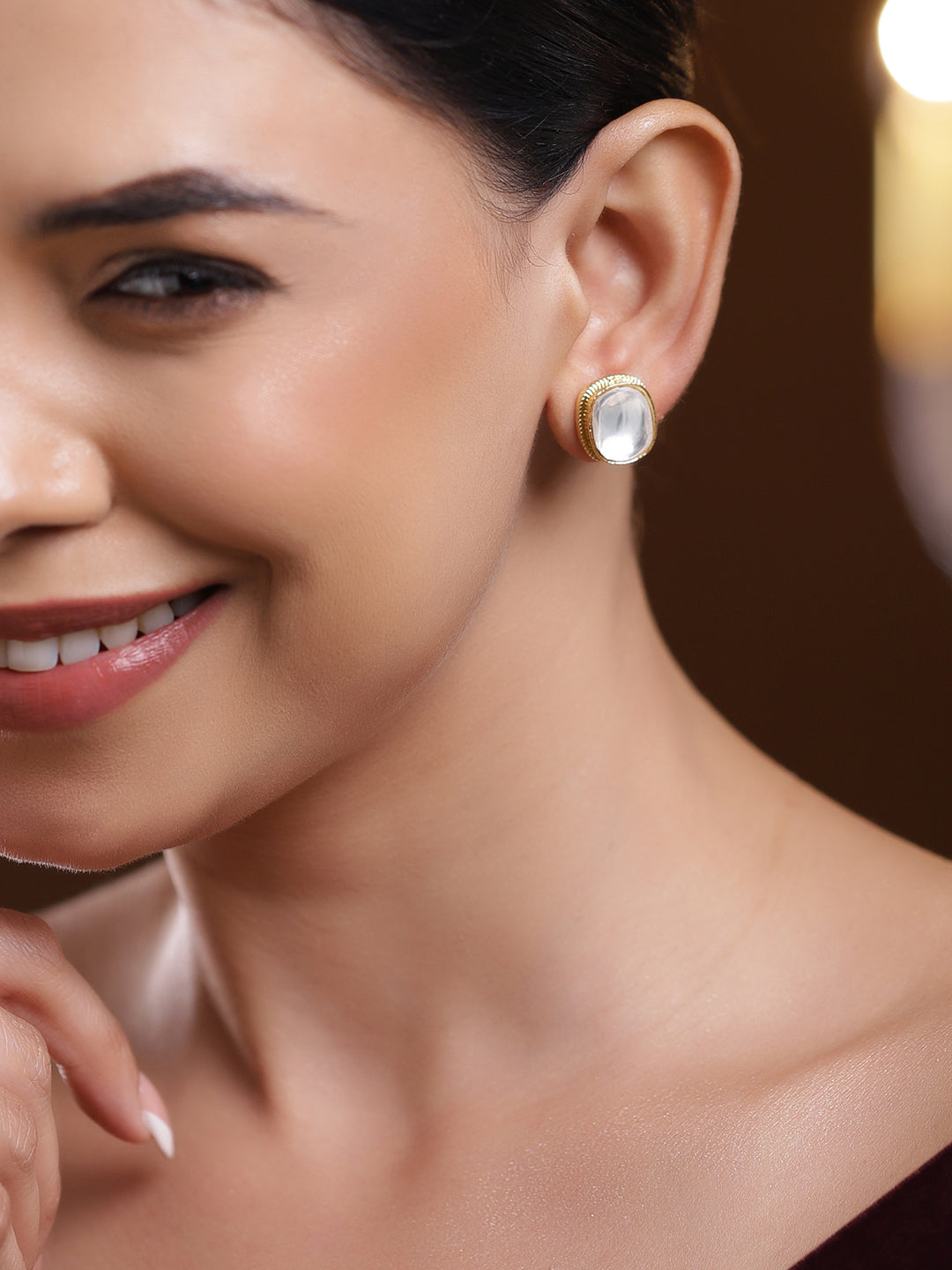 Classic Framed Kundan Studs フリーサイズ