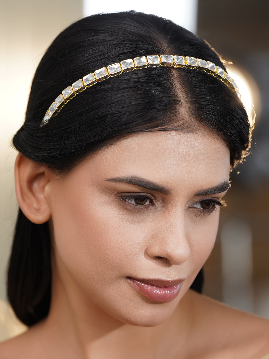 Bridal Glow Kundan Hair Accessory フリーサイズ