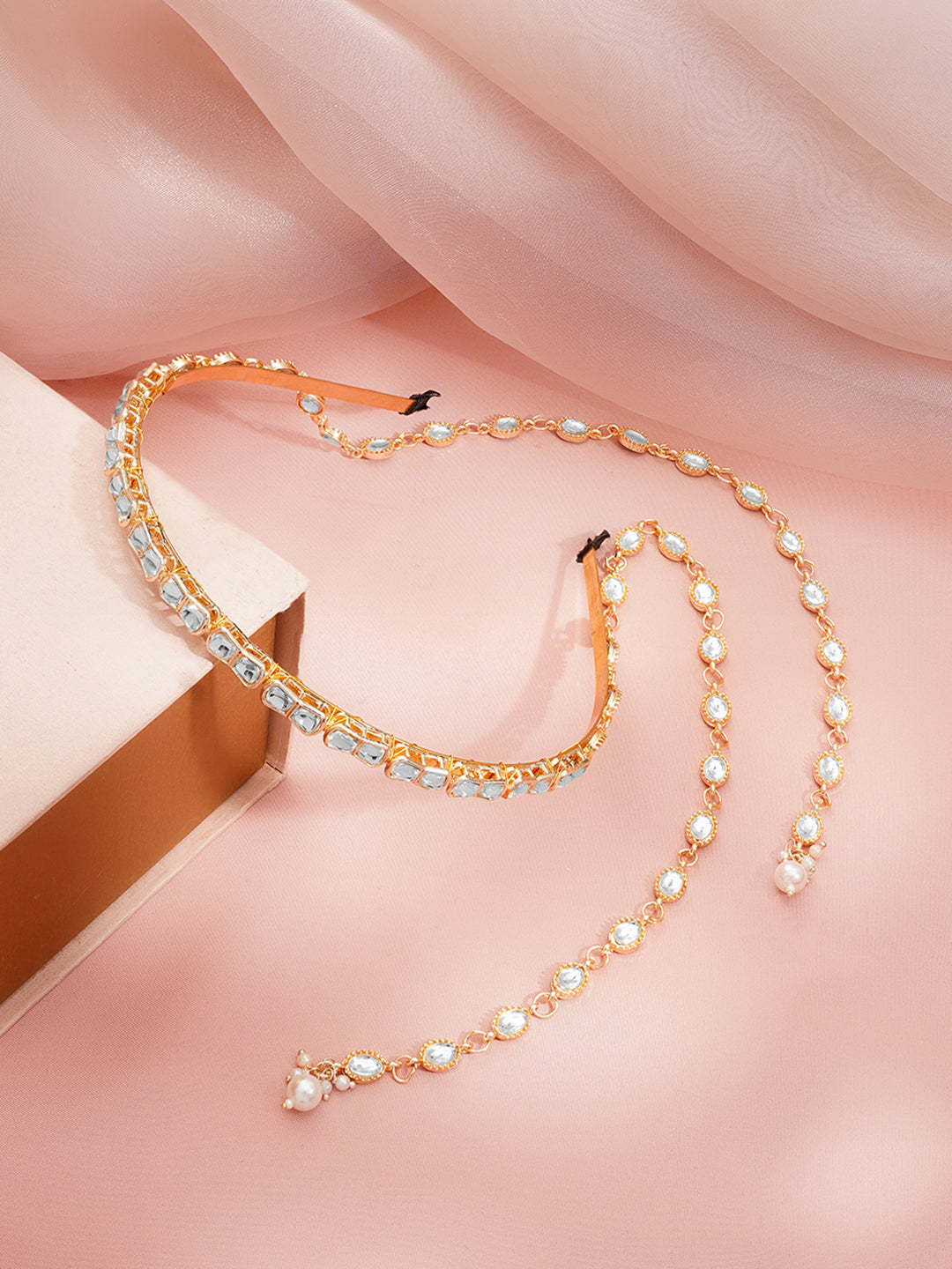 Royal Kundan Glow Hairband Accessory Length - 38 cm