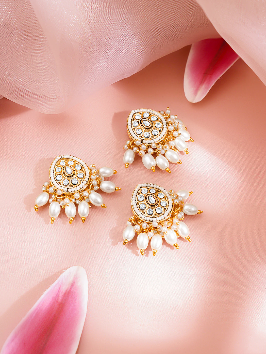 Pearl Glow Kundan Hair Accessories Length - 3 cm