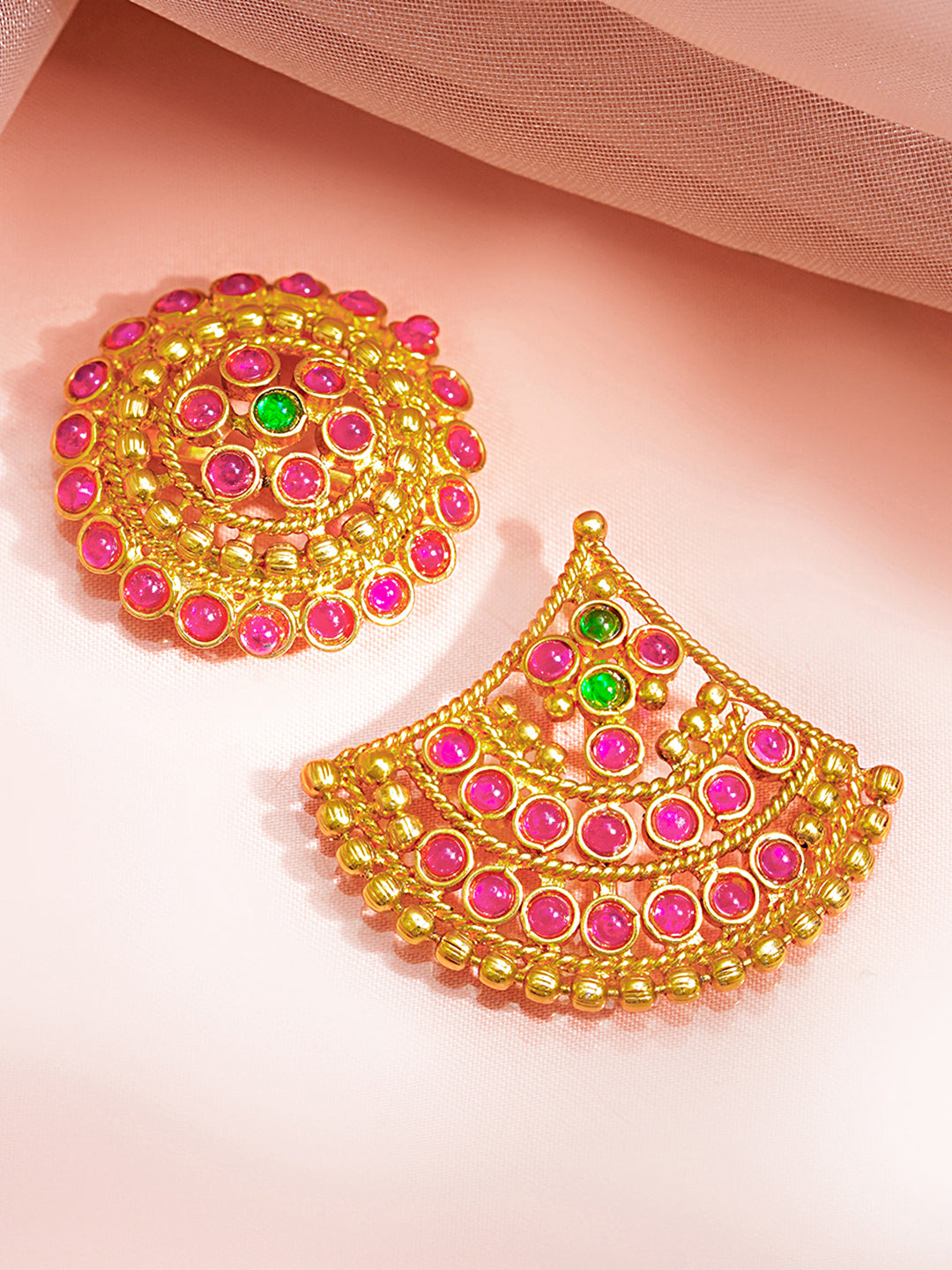 【Rubans】 Gold Plated Kundan Multicolor Hair Pin｜ゴールドメッキ クンダン マルチカラー ヘアピン
