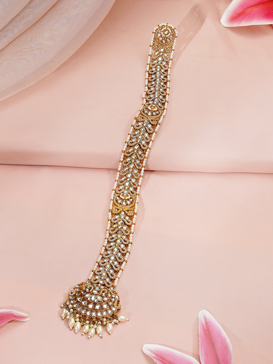 【Rubans】 Gold Plated Blossom Vine Antique Gold Pearl Hair Chain｜ゴールドメッキ ブロッサム ヴァイン アンティークゴールド パール ヘアチェーン