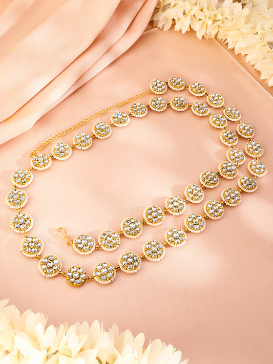 Ivory Chic Indo-Fusion Kamarbhand Gold