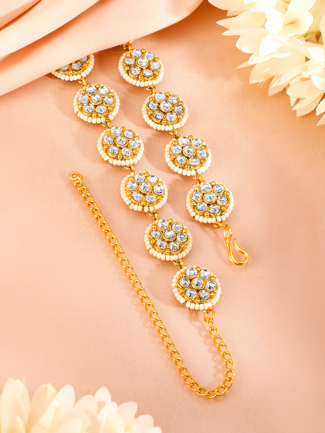Ivory Chic Indo-Fusion Kamarbhand Gold