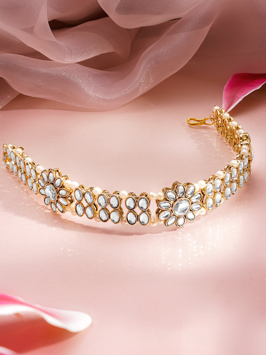 Wedding Muse Floral Kundan Sheeshphool フリーサイズ