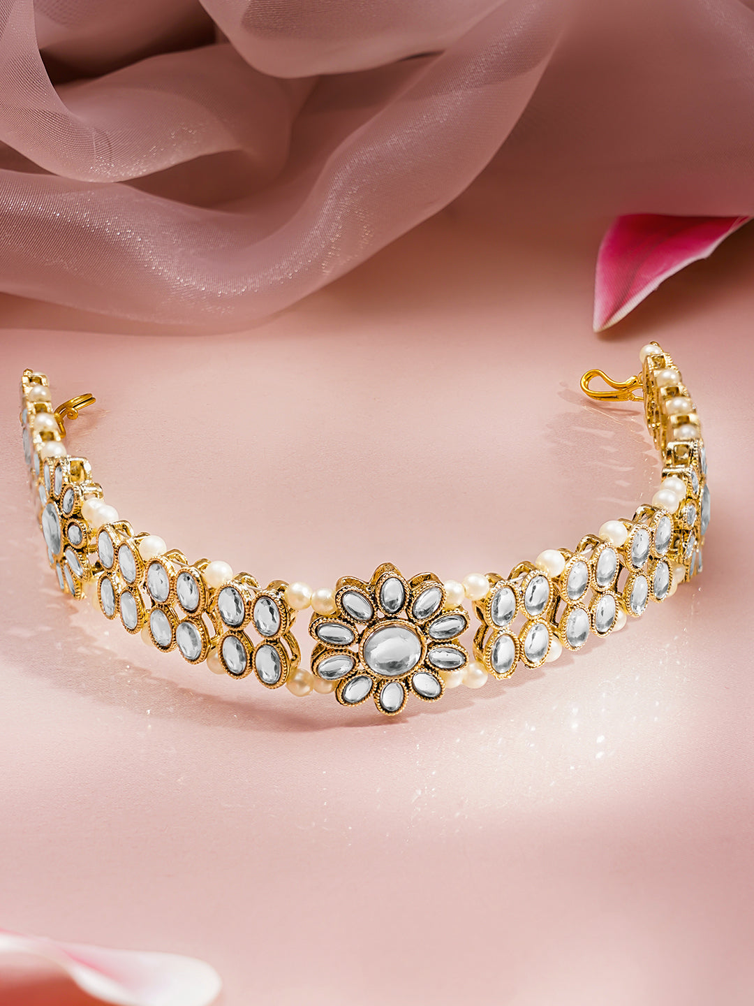 Wedding Muse Floral Kundan Sheeshphool フリーサイズ