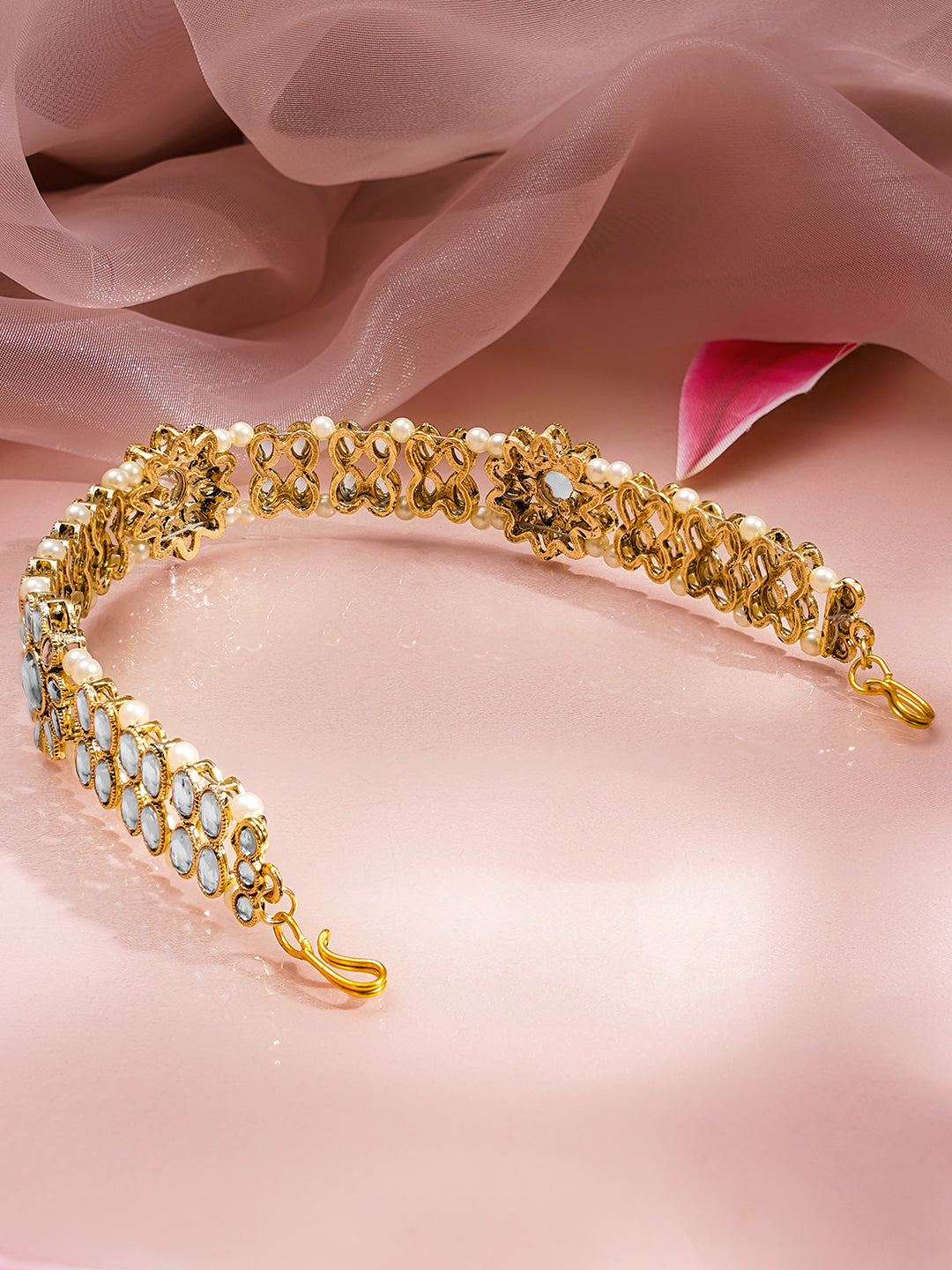 Wedding Muse Floral Kundan Sheeshphool フリーサイズ
