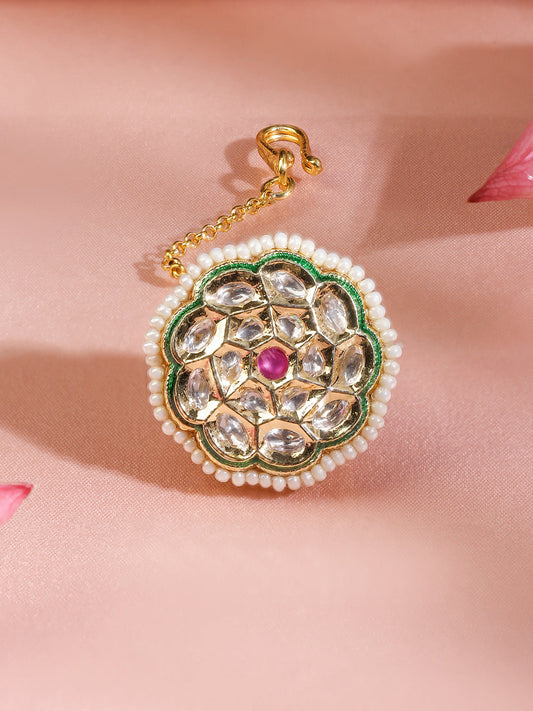 Kundan Whispers on Forehead Maangtikka フリーサイズ