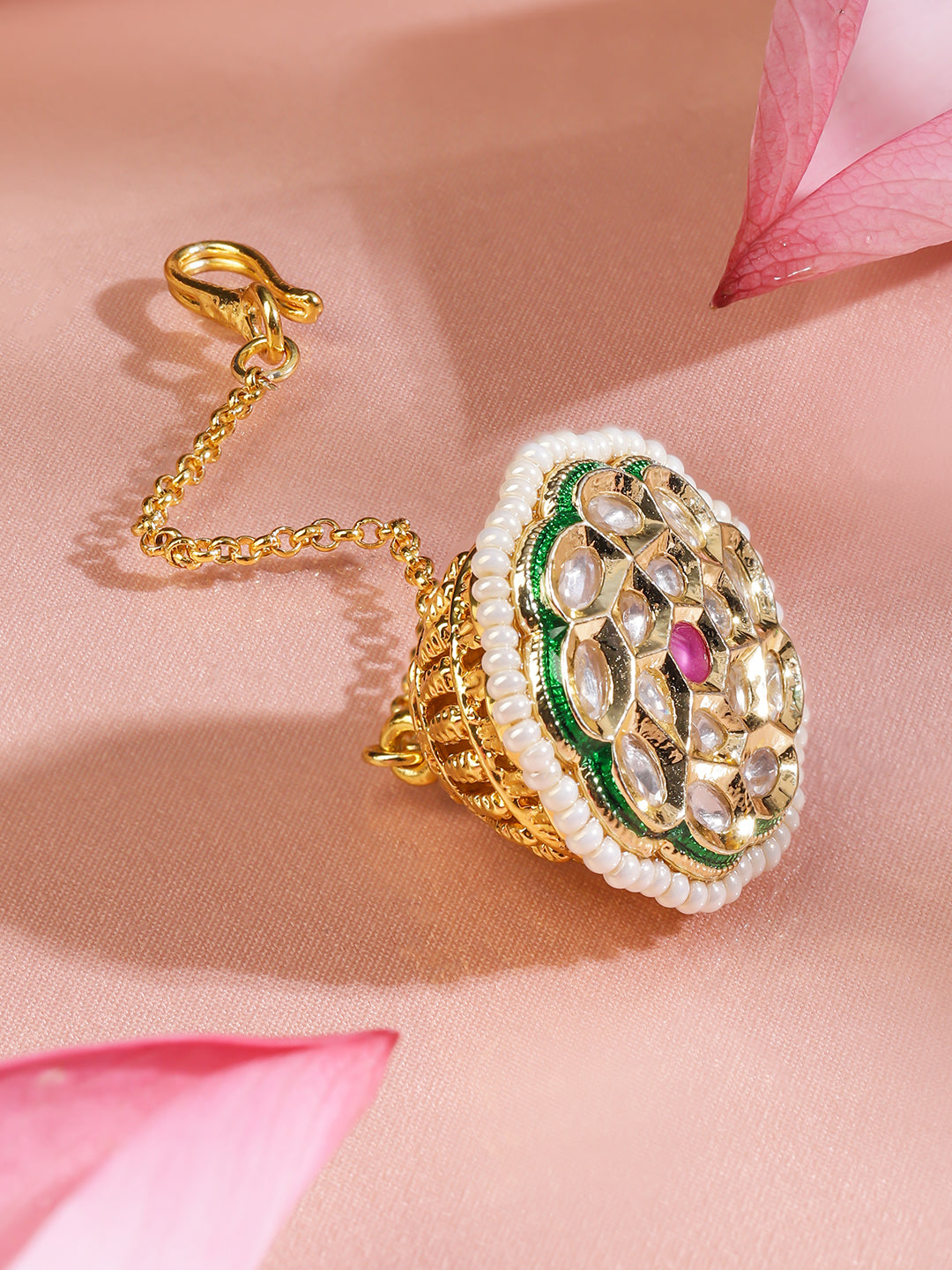 Kundan Whispers on Forehead Maangtikka フリーサイズ