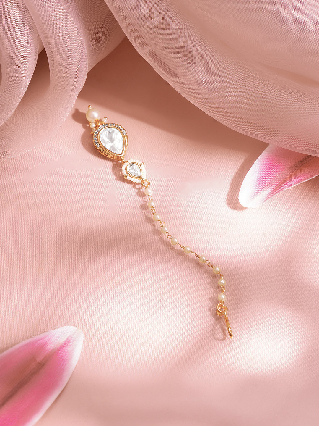 Wedding Shine Kundan Maangtikka Charm Length - 12 cm