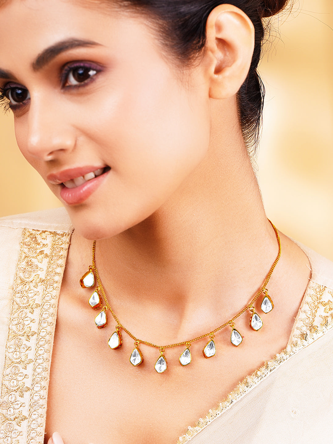 Dainty Drop Glow Charm Necklace Length - 13 cm