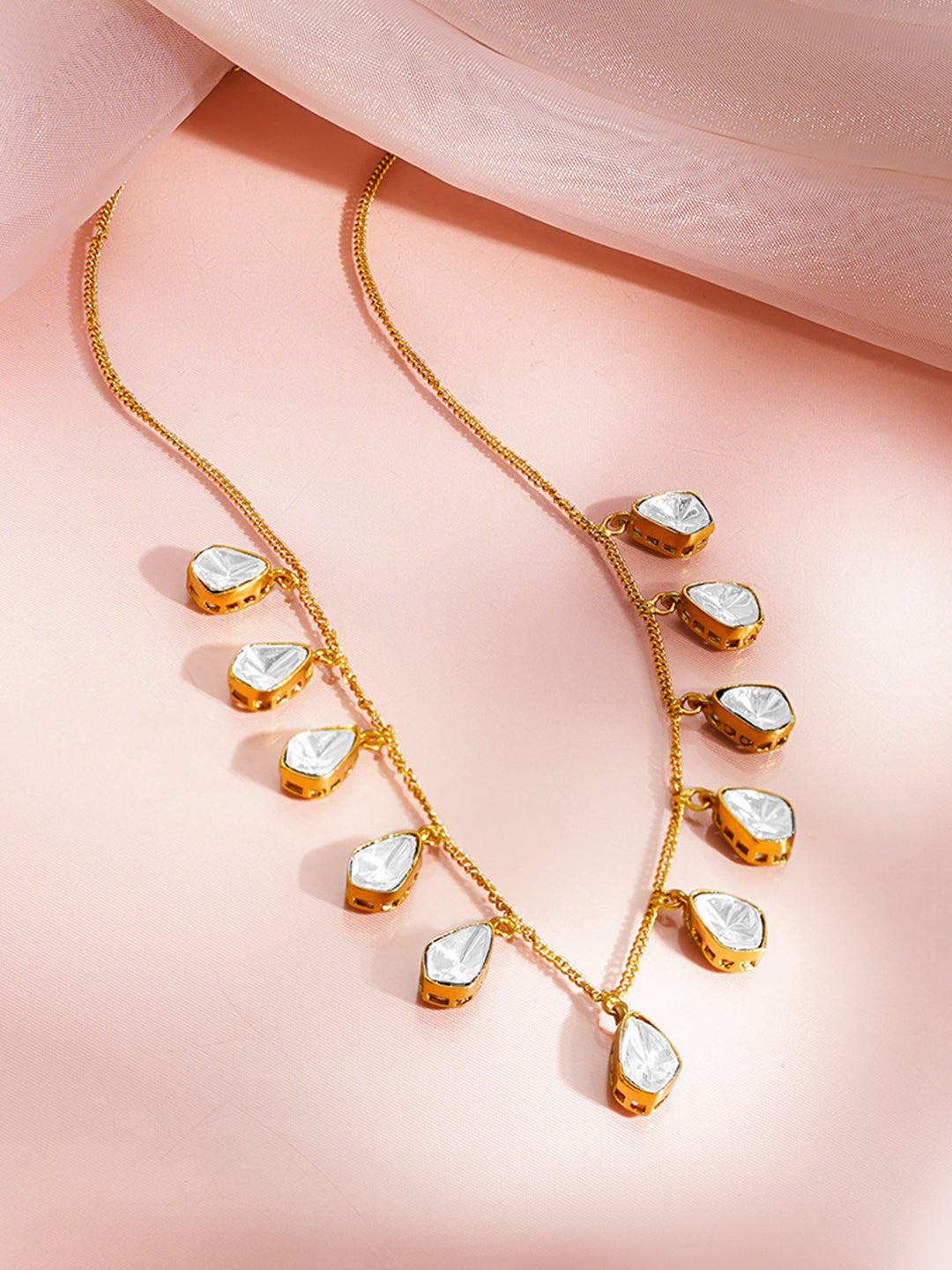 Dainty Drop Glow Charm Necklace Length - 13 cm