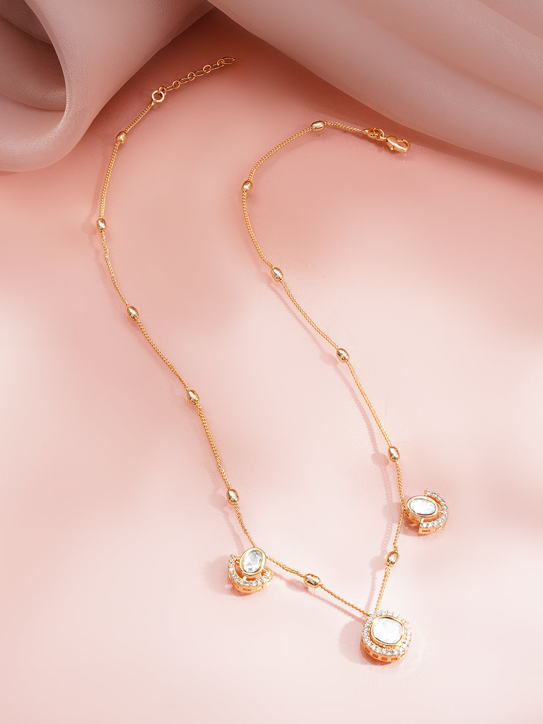 【Rubans】 Gold Plated Cubic Zirconia Drop Necklace｜ゴールドメッキ キュービックジルコニア ドロップ ネックレス