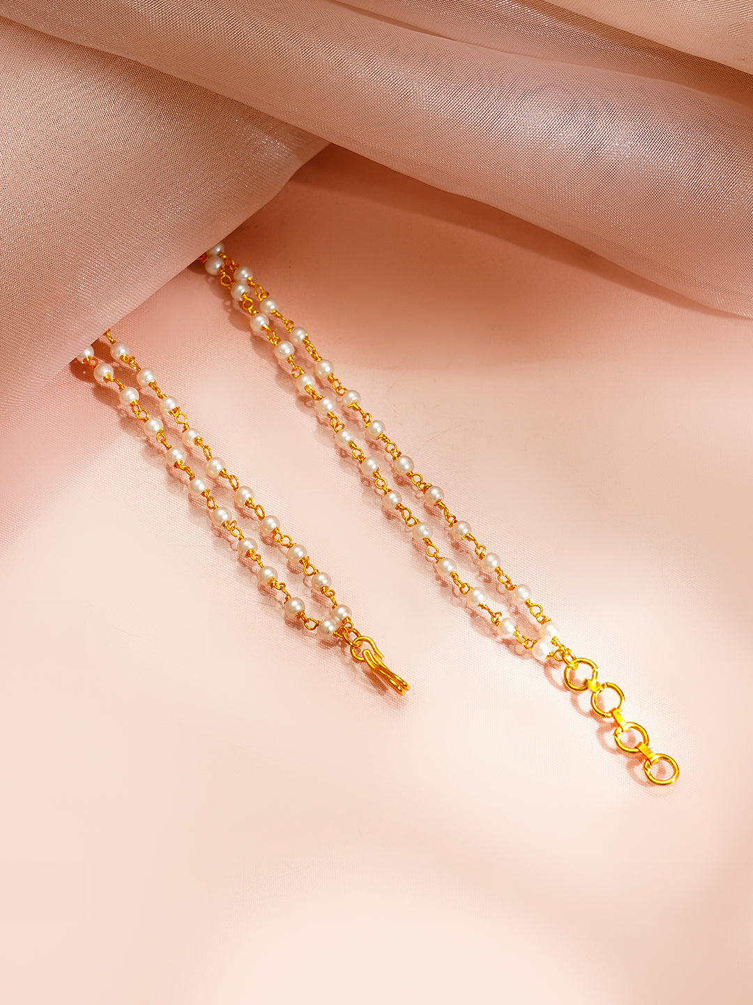 【Rubans】 Gold Plated Blossom Kundan Pearl Drape Pendant Necklace｜ゴールドメッキ ブロッサム クンダン パールドレープ ペンダントネックレス
