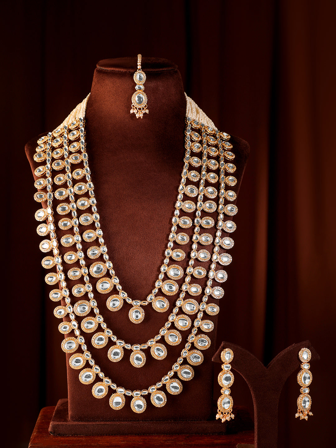 Wedding Glow Kundan Necklace Set フリーサイズ