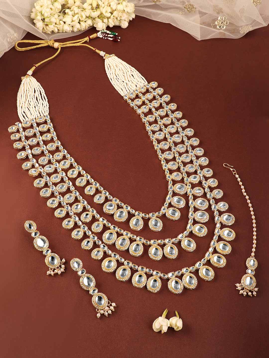 Wedding Glow Kundan Necklace Set フリーサイズ
