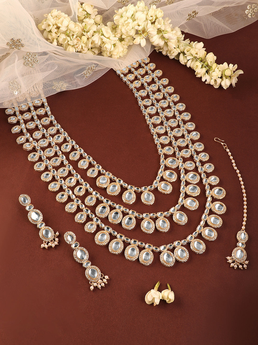 Wedding Glow Kundan Necklace Set フリーサイズ