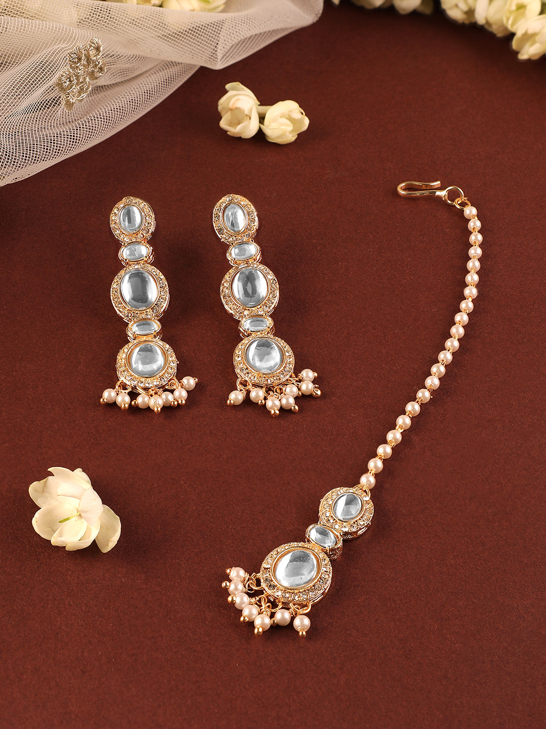 Wedding Glow Kundan Necklace Set フリーサイズ
