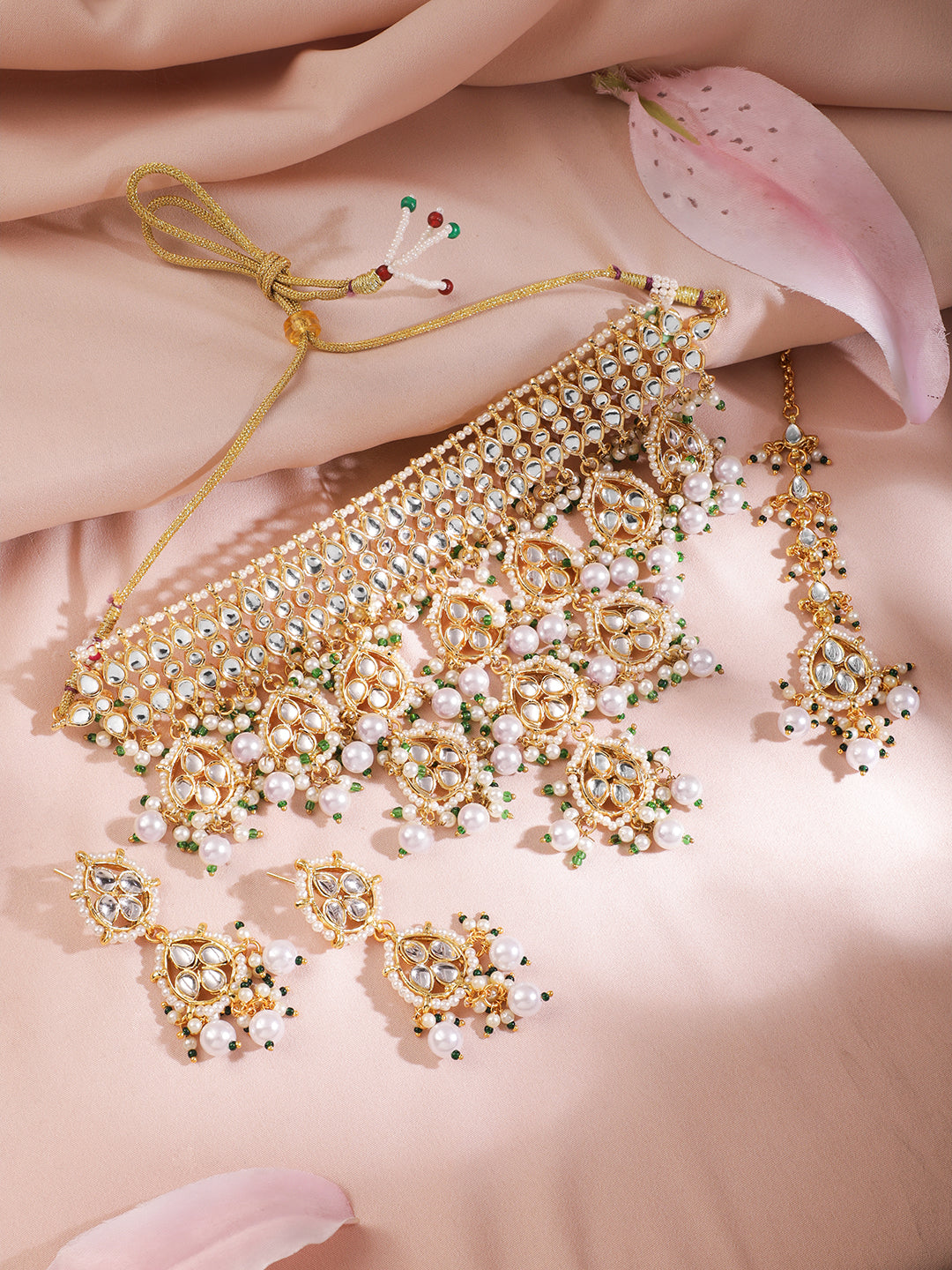Royal Kundan Choker Necklace Set Gold