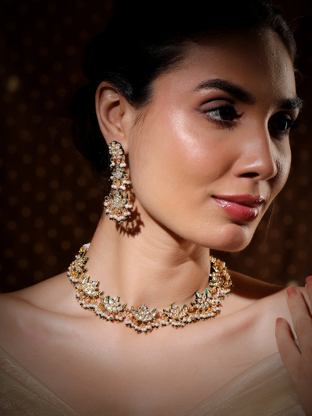 White Green Couture Necklace Set フリーサイズ