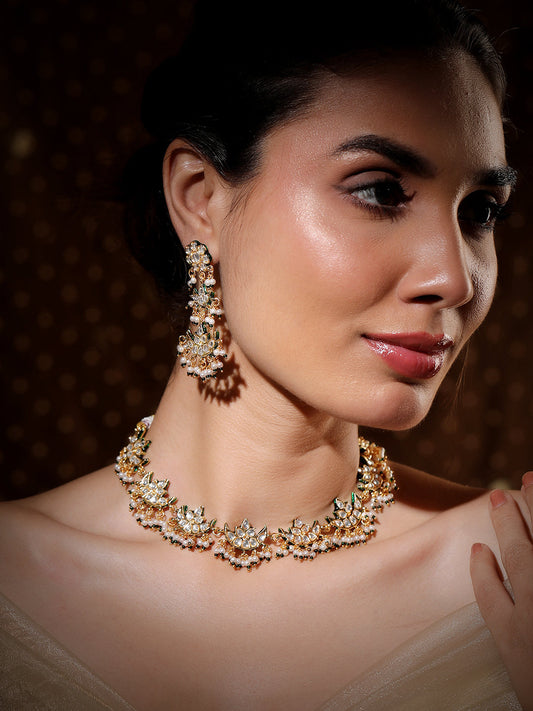 White Green Couture Necklace Set フリーサイズ