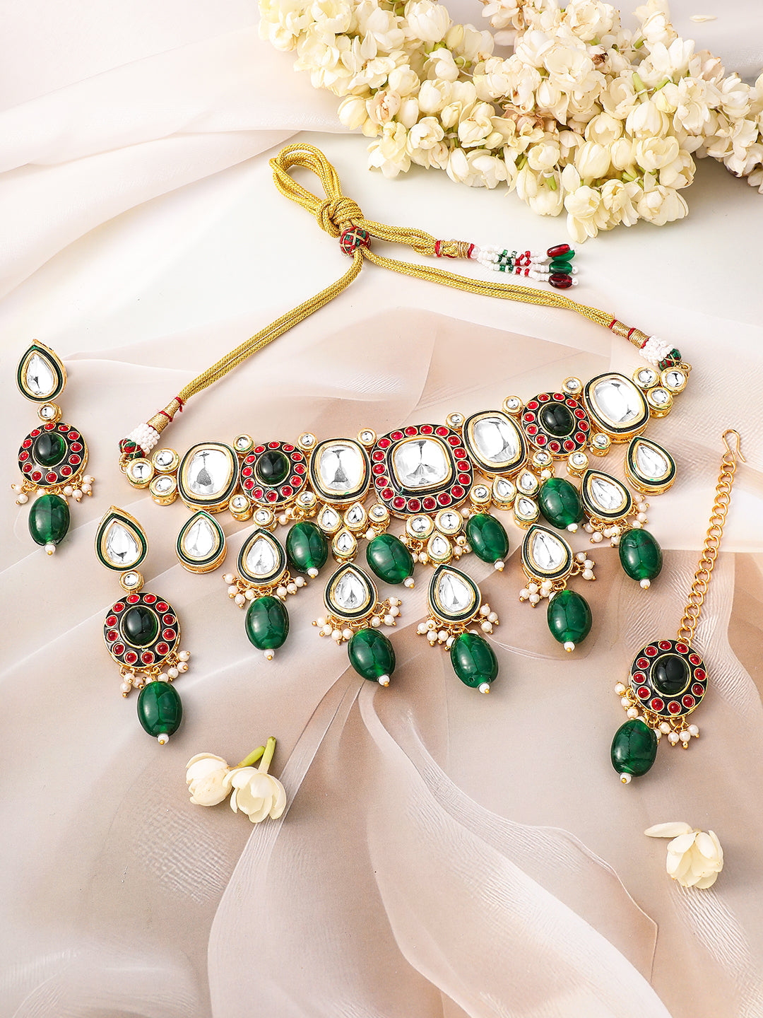 Royal Bloom Kundan Choker Set フリーサイズ