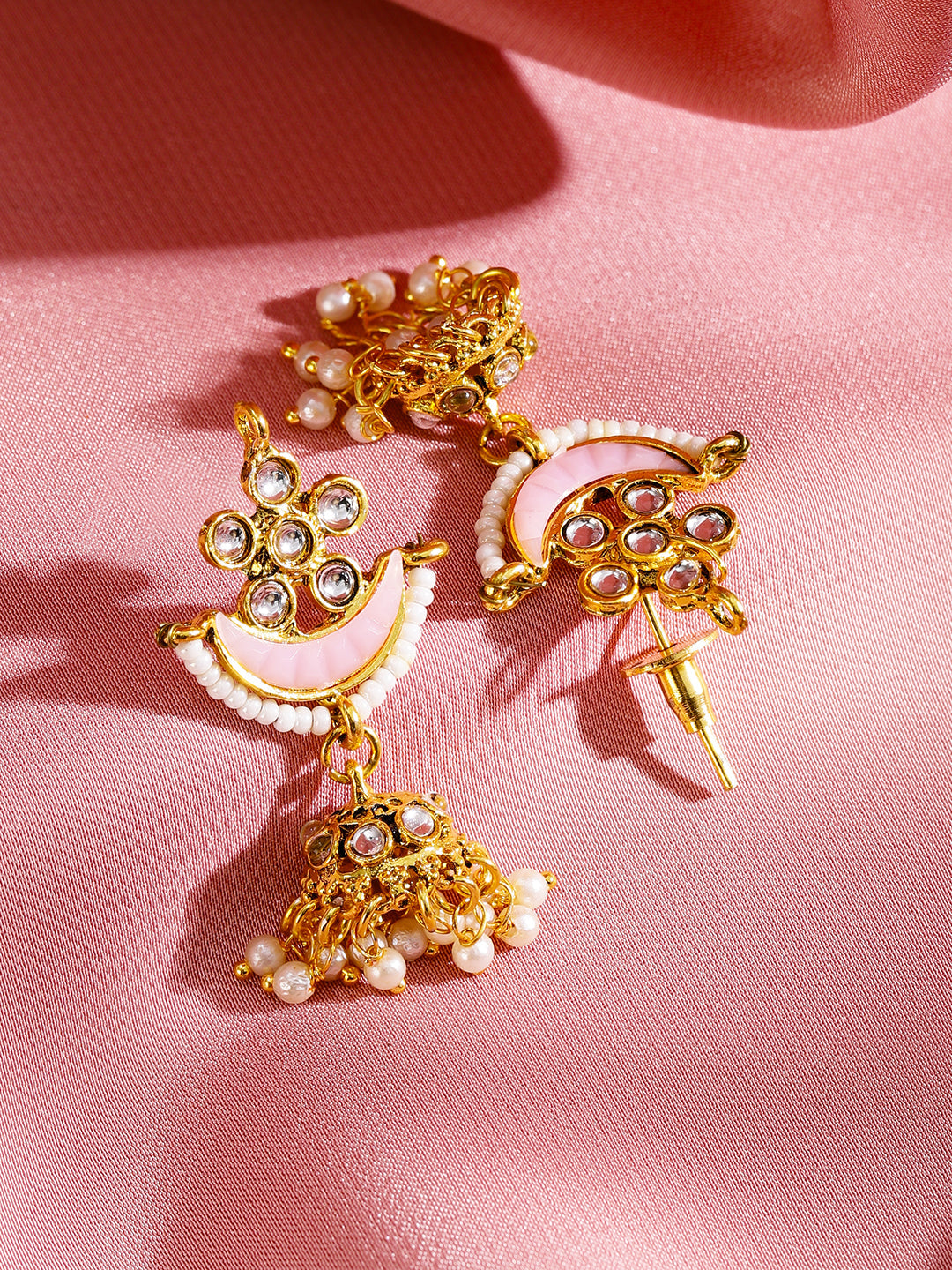 Soft Blush Kundan Necklace Set Gold