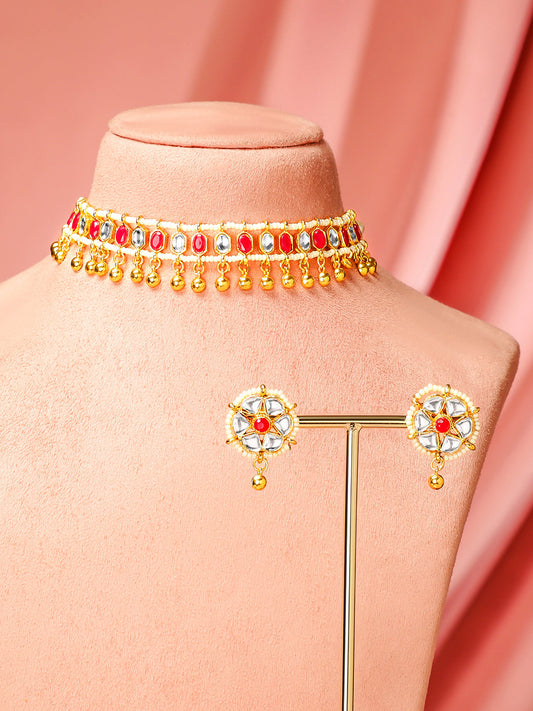 Imperial Kundan Pink Choker Set Pink