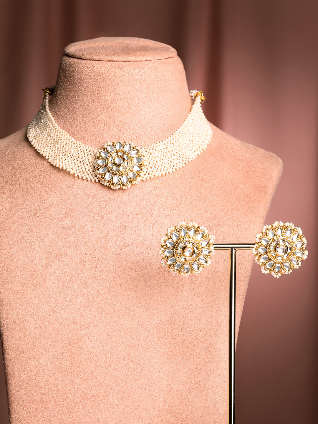【Rubans】 Silent Glow of Kundan Choker Set｜サイレント グロー クンダン チョーカーセット｜Length - 19 cm