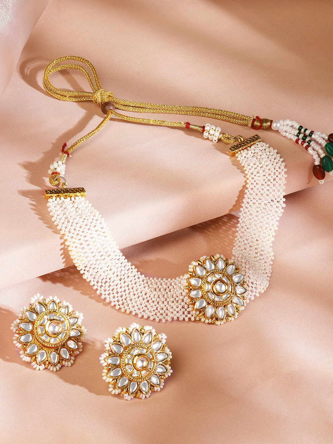 【Rubans】 Silent Glow of Kundan Choker Set｜サイレント グロー クンダン チョーカーセット｜Length - 19 cm