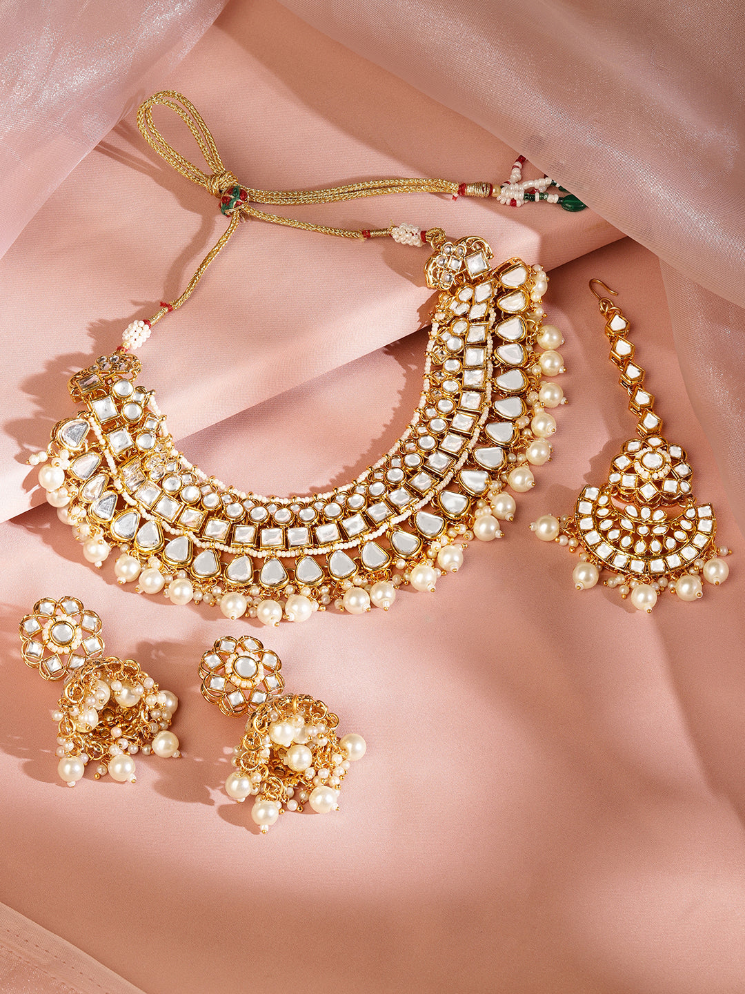 New Age Queen Kundan Necklace Set Gold