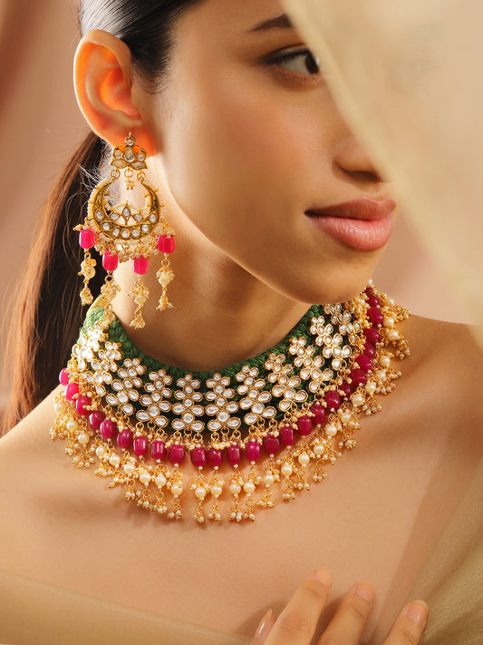 Regal Purple & Kundan Necklace Set フリーサイズ