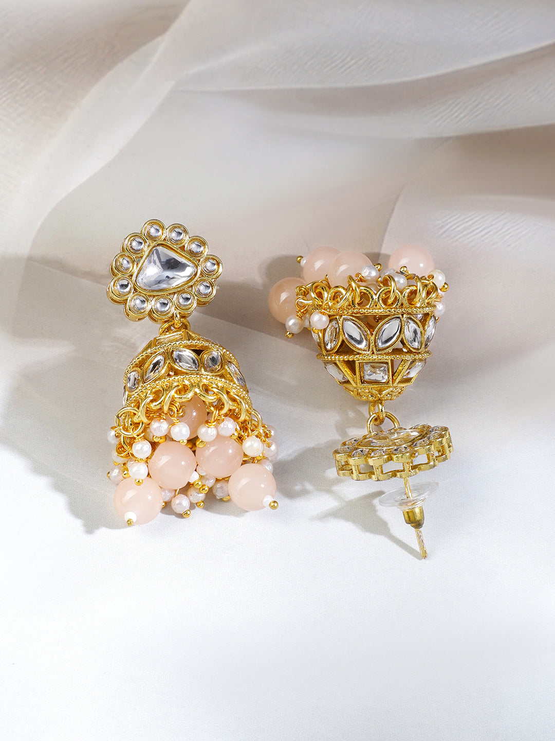 Refined Pastel Pink Kundan Necklace Set フリーサイズ