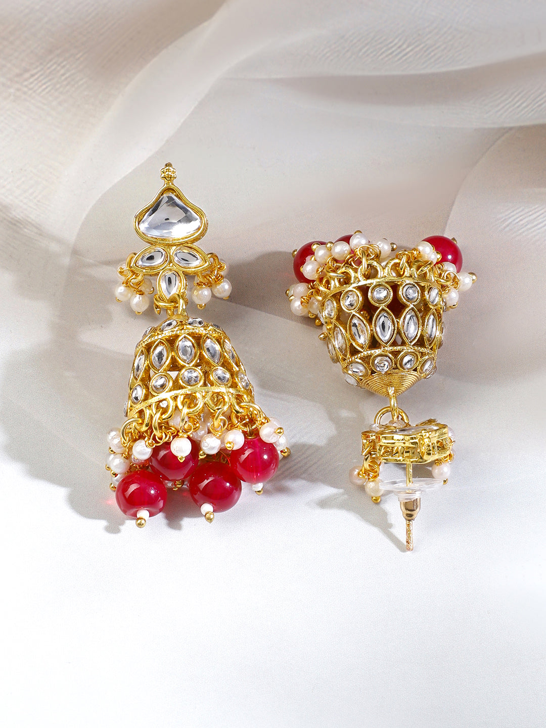 Grace of Red with Kundan Necklace Set フリーサイズ