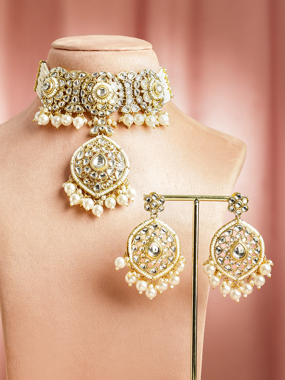 Art of Ivory Glow Kundan Choker Set フリーサイズ